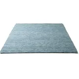 Sansibar Wollteppich »Hörnum« rechteckig 12 mm Höhe Handweb Teppich, meliert, reine gewalkte Wolle, handgewebt, blau