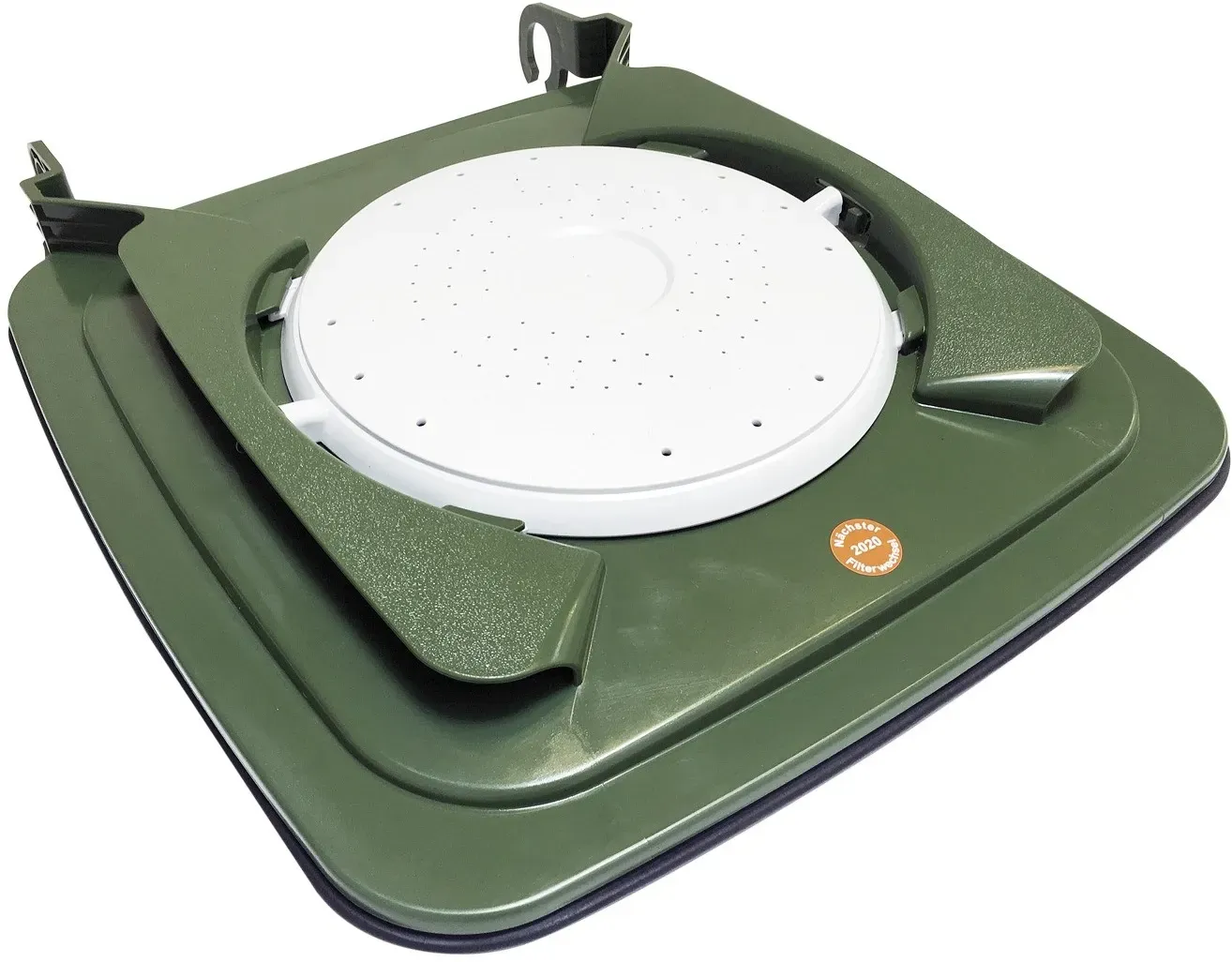 Biologic Clip-Filterdeckel für Mülltonne, abnehmbar vor jeder Leerung oder Tonnentausch - grün
