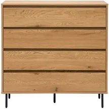 miliboo Kommode mit 4 Schubladen 100 cm Eiche / Beige