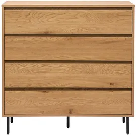 miliboo Kommode mit 4 Schubladen 100 cm Eiche / Beige