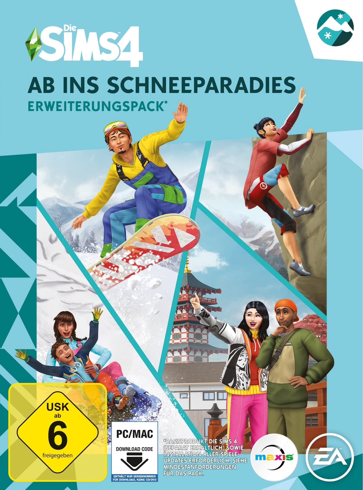 Die Sims 4 Ab ins Schneeparadies (EP10)| Erweiterungspack | PC/Mac | VideoGame | Code in der Box | Deutsch