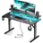 Five Stars Five Stars® Gaming Schreibtisch - Computertisch - 100x50x75 cm - Gaming-Schreibtisch mit LED-Beleuchtung - Schwarze Carbon