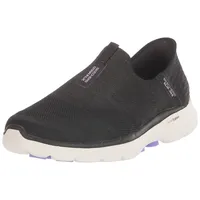 Skechers Damen Handfrei Slip-ins Go Walk 6-Fabulous View Sneaker, Schwarz/Lavendel, 36 EU Weit