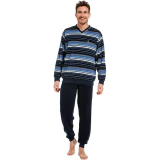 Robson Pyjama Robson Herren Frottee Schlafanzug (2 tlg) Frottee Qualität blau 56