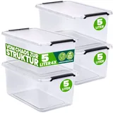 DEUBA Aufbewahrungsbox 20 x 12 x 30 cm 4-tlg. transparent