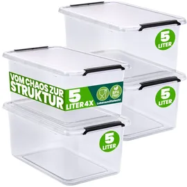 DEUBA Aufbewahrungsbox 20 x 12 x 30 cm 4-tlg. transparent
