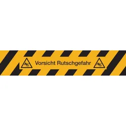 Antirutschbelag, Vorsicht Rutschgefahr, schwarz/gelb, 130 x 650 mm - 650x130 mm
