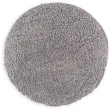 WohnDirect Premium Hochflor Badezimmerteppich Grau • Rutschfester & Extra Flauschiger Badvorleger • Badteppich, Badematte Rund Ø 70 cm
