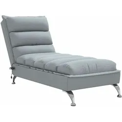 vidaXL Massage-Chaiselongue mit Kissen Hellgrau Stoff