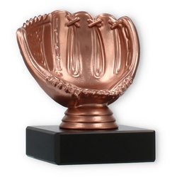 Pokal Kunststofffigur Baseballhandschuh bronze auf schwarzem Marmorsockel 9,8cm