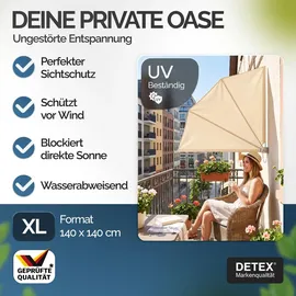 DEUBA Seitenmarkise 140 x 140 cm beige Polyester 2 St.
