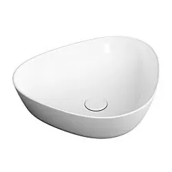 Vitra Plural Aufsatzschale 7812B403-0016 47 x 40 x 13 cm, weiß hochglanz, asymmetrisch, ohne Überlauf/Hahnloch