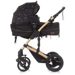 Chipolino Kinderwagen Camea 2 in 1, Moskitonetz, Wickeltasche, Getränkehalter schwarz