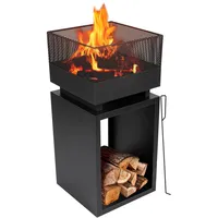 BBQ Collection Terrassenofen mit Schornstein – Feuertonne mit Funkenschutz für T