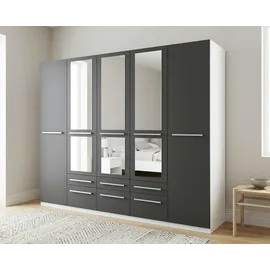 Priess Drehtürenschrank Barcelona 230 x 193 x 54 cm Schwarz/Weiß
