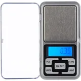 Relaxdays Digitale Feinwaage, bis 200 g, 0,01 g Schritte, Tara-& Zählfunktion, kalibrierbar, Mini Taschenwaage, Silber,