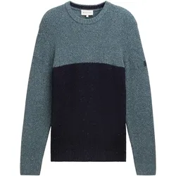 TOM TAILOR Herren Strickpullover mit Strukturmix, blau, Meliert, Gr. XXL
