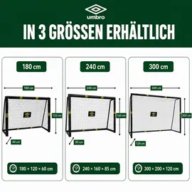 Umbro Fußballtor Schwarz/Gelb 240 x 160 x 8 cm