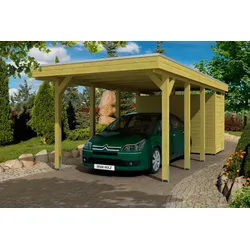 Einzelcarport SKANHOLZ "Friesland", grün, H: 207cm, Carports, mit Abstellraum