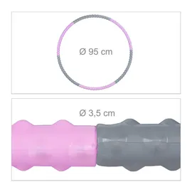 Relaxdays Hula Hoop Reifen, Erwachsene Grau,Lila