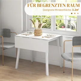 Okwish Klapptisch 110 x 75 x 86 cm weiß