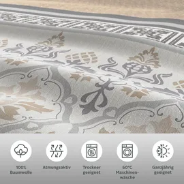 OTTO home Cremona romantische Bettwäsche beige 135 x 200 cm + 80 x 80 cm