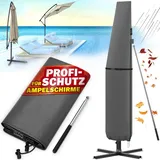 Kingsleeve Abdeckung Sonnenschirm mit Stab bis Ø 350 cm Polyester Grau