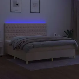 vidaXL Boxspringbett 200 x 200 cm Creme