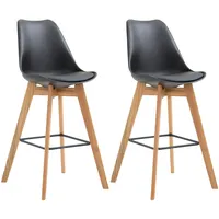CLP 2er Set Barhocker Metz Kunststoff natura/schwarz