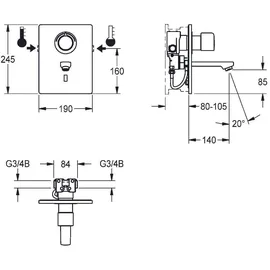 KWC AR Wascharmatur F5 elektrisch Thermostat Silber