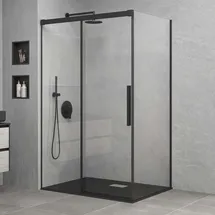 Mai&Mai Ravenna12K Duschkabine mit Schiebetür 90 x 100 cm Schwarz Sicherheitsglas