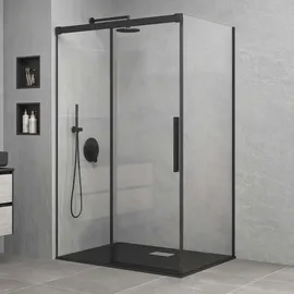Mai&Mai Ravenna12K Duschkabine mit Schiebetür 90 x 100 cm Schwarz Sicherheitsglas
