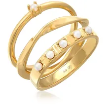 Elli Ring 925 Silber Ring Set in gold, | Gr.: 52