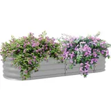Outsunny Hochbeet Metall 150 x 62 x 30 cm Silber