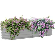 Outsunny Hochbeet Metall 150 x 62 x 30 cm Silber