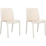 vidaXL Gartenstühle 2 Stk. Creme 50x46x80 cm Polypropylen