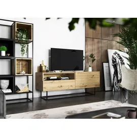 meble lindner Enjoy TV-Lowboard 120x46x35 cm Eiche Artisan Matt Metall