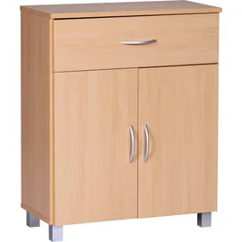 FineBuy Schuhkommode 60 x 75 x 30 cm mit Schublade / Buche Optik