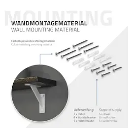 ML-Design 2 Stück Regalhalterung 120x120mm, Weiß, Aluminium, Schwebende Regalwinkel, Wandhalterung für Regalbrett, Regalträger für Wandmontage,