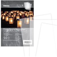 WINTEX Transparentpapier Transparentpapier A4 50 Blatt 100g/qm, Transparentpapier DIN A4 50 Blatt 100g/qm weiß