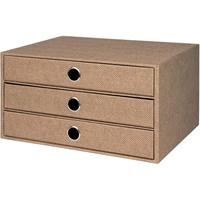 RÖSSLER 1524452603 - S.O.H.O. 3er Schubladenbox für DIN A4, mit Griffloch, Special Line Hazelnut, 343 x 250 x 185 mm, 1 Stück