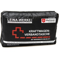 Leina-Werke 11026 KFZ-Verbandtasche Compact mit Warnweste ohne Klett, Schwarz/Weiß/Rot