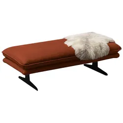 Polsterhocker W.SCHILLIG "broadway", braun (cognac z69), B:145cm H:43cm T:71cm, Longlife Xtra-Leder Z69: Das feinnarbige, gedeckte Softleder Z69 besticht durch seine außergewöhnliche Weichheit im trendigen u00bbVintage-Looku00ab, Hautstärke 0, 9 - 1, 1 mm, Hocker, Füße in Schwarz pulversbeschichtet