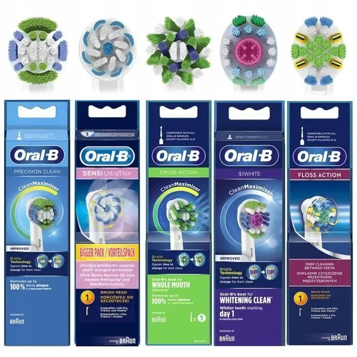 5 Original-Zahnbürsten von Oral-B Cross Sensitive 3D White Precision