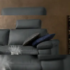 KAWOLA Ecksofa Lola Leder Recamiere links schwarz