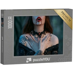 puzzleYOU Puzzle Puzzle 1000 Teile XXL „Nahaufnahme einer sexy Vampirfrau“, 1000 Puzzleteile, puzzleYOU-Kollektionen Vampire