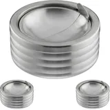 Relaxdays Windaschenbecher, 3er Set, Klappdeckel, draußen & drinnen, Edelstahl, runder Ascher, HxD: 7 x 11,5 cm, Silber
