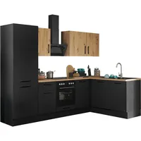 BASIC by Balculina Winkelküche Turin L-Form 280 cm schwarz