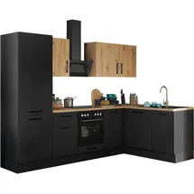 BASIC by Balculina Winkelküche Turin L-Form 280 cm schwarz