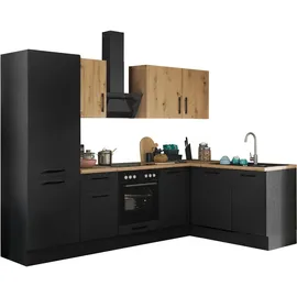 BASIC by Balculina Winkelküche Turin L-Form 280 cm schwarz